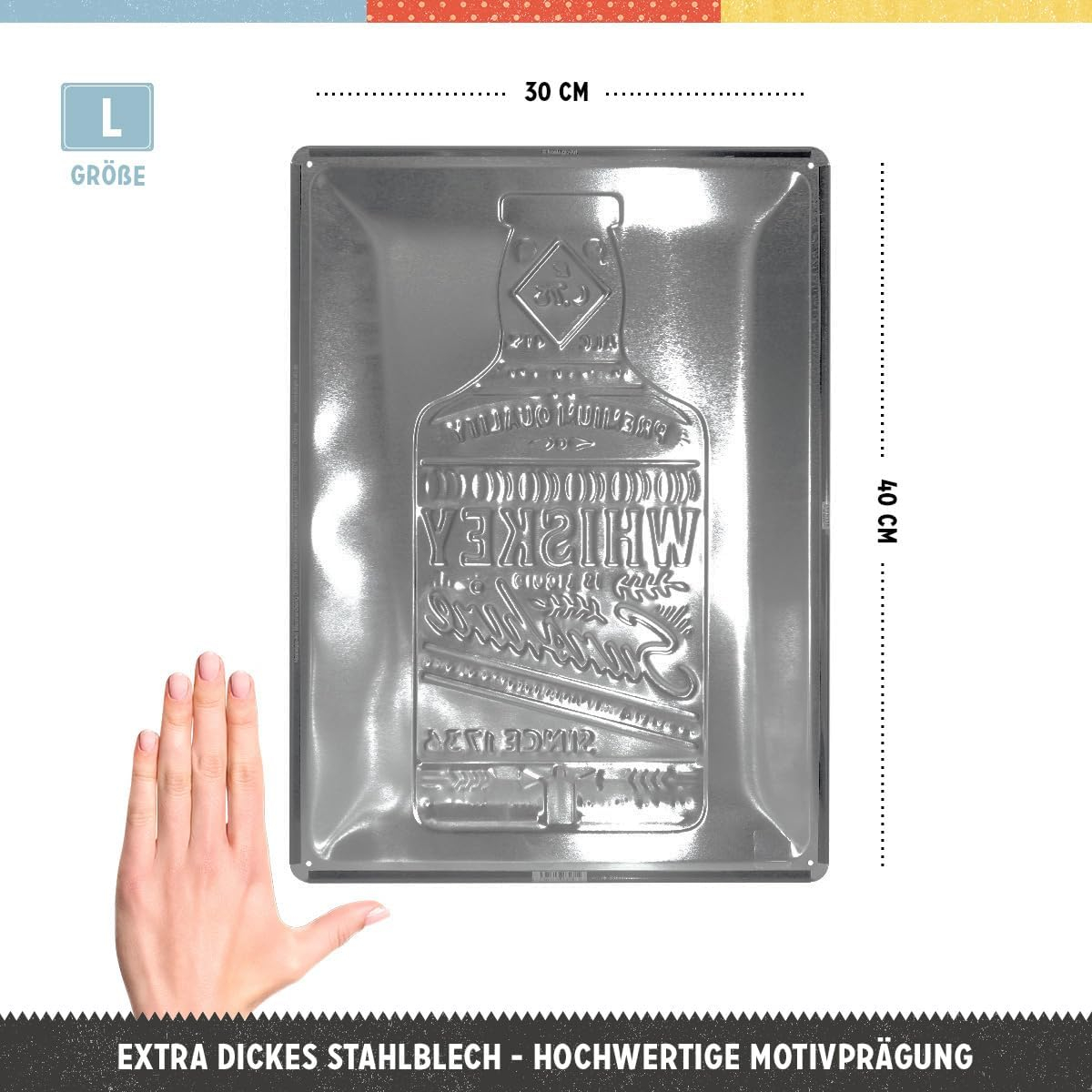 Placa metalica 30x40 Whiskey - Raza de soare [2]