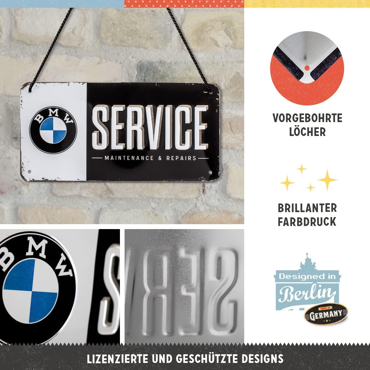 Placa metalica cu snur 10x20 BMW Service [4]