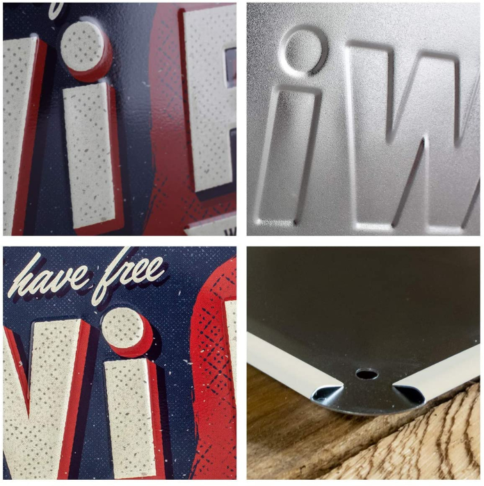 Placa metalica cu snur 10x20 Free Wi-Fi - WiFi Gratuit [3]