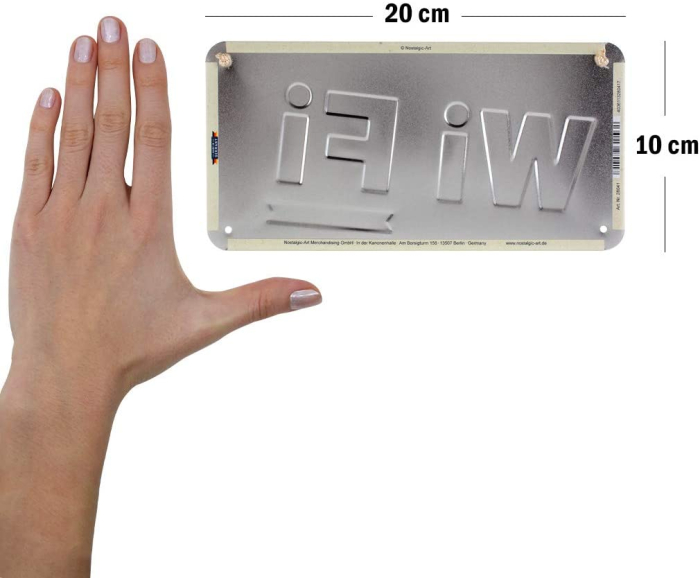 Placa metalica cu snur 10x20 Free Wi-Fi - WiFi Gratuit [2]