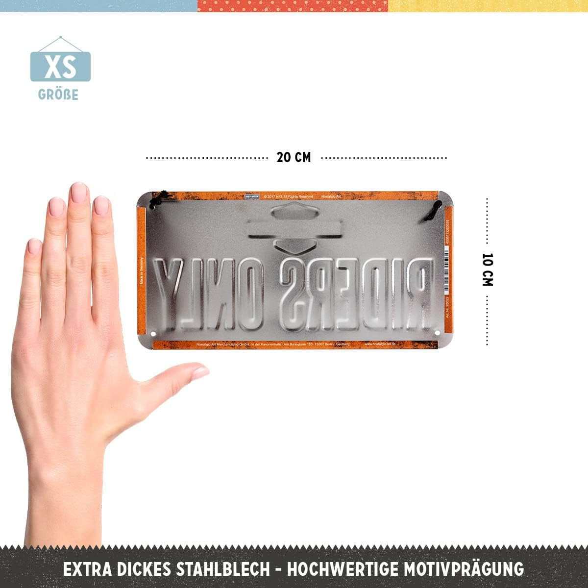 Placa metalica cu snur 10x20 Harley-Davidson Riders only -Doar pentru Soferi de Harley-Davidson [3]