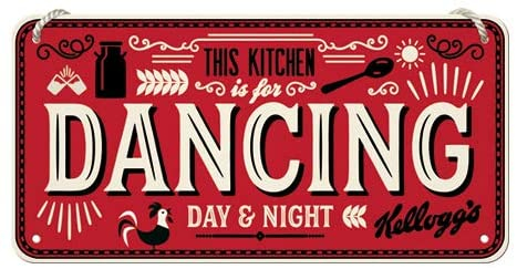 Placa metalica cu snur 10x20 Kellogg's - This Kitchen is for Dancing [2]
