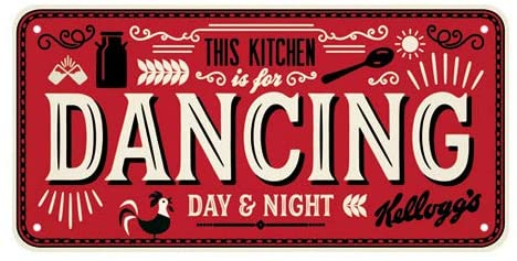 Placa metalica cu snur 10x20 Kellogg's - This Kitchen is for Dancing [3]