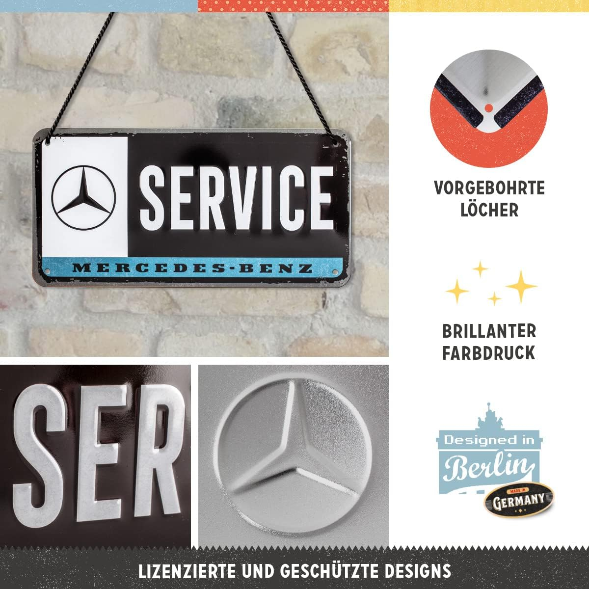 Placa metalica cu snur 10x20 Mercedes-Benz Service [4]