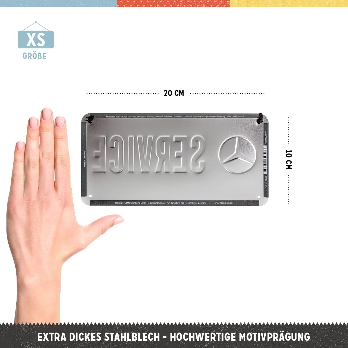 Placa metalica cu snur 10x20 Mercedes-Benz Service [3]