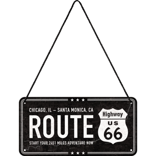 Placa metalica cu snur 10x20 Route 66 - Soseaua 66 [2]