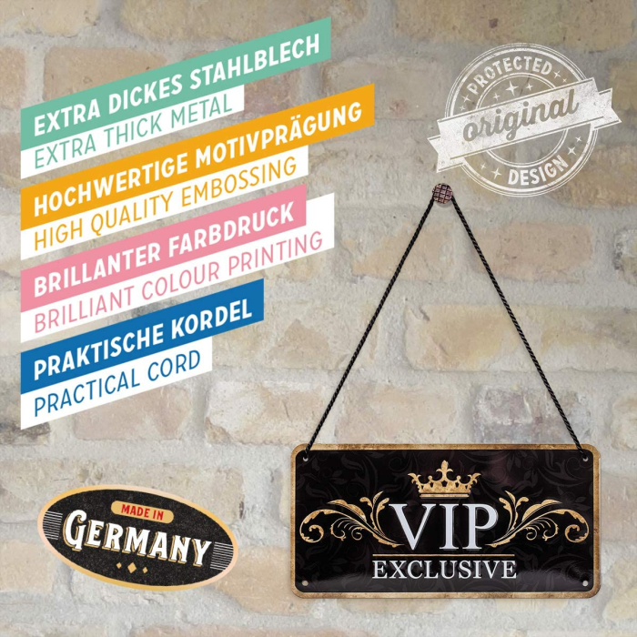 Placa metalica cu snur 10x20 VIP Exclusive - Exclusiv VIP [5]
