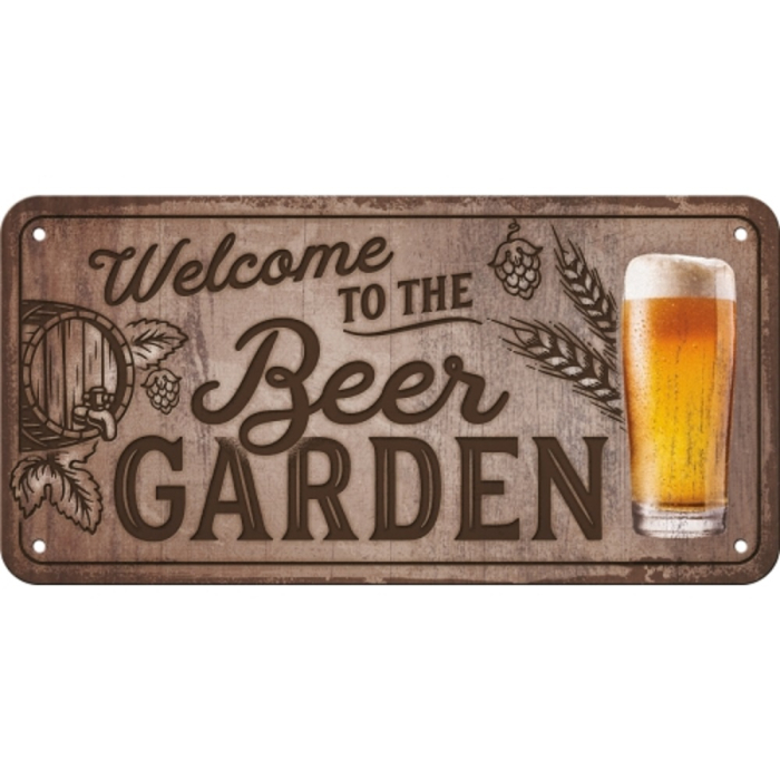 Placa metalica cu snur 10x20 Welcome to the Beer Garden - Bun venit in gradina de bere [2]