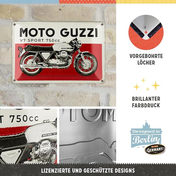 Placa metalica Nostalgic-Art, 20x30 cm -Moto Guzzi - Modell V7 Sport [3]