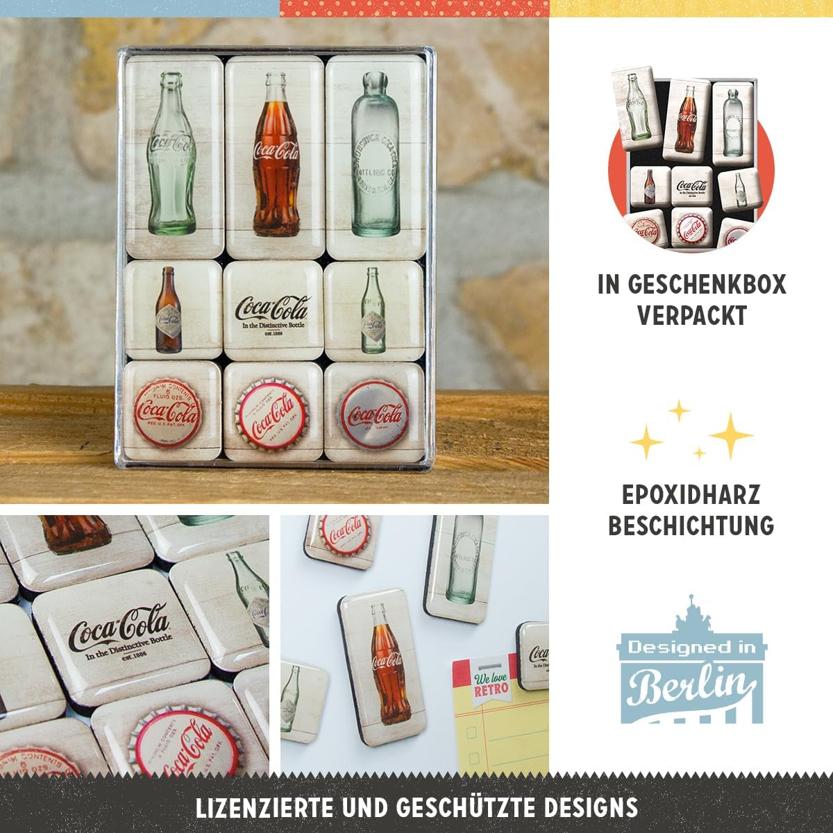 Set magneti Coca-Cola Bottle Timeline - evolutia Sticlei in timp [4]