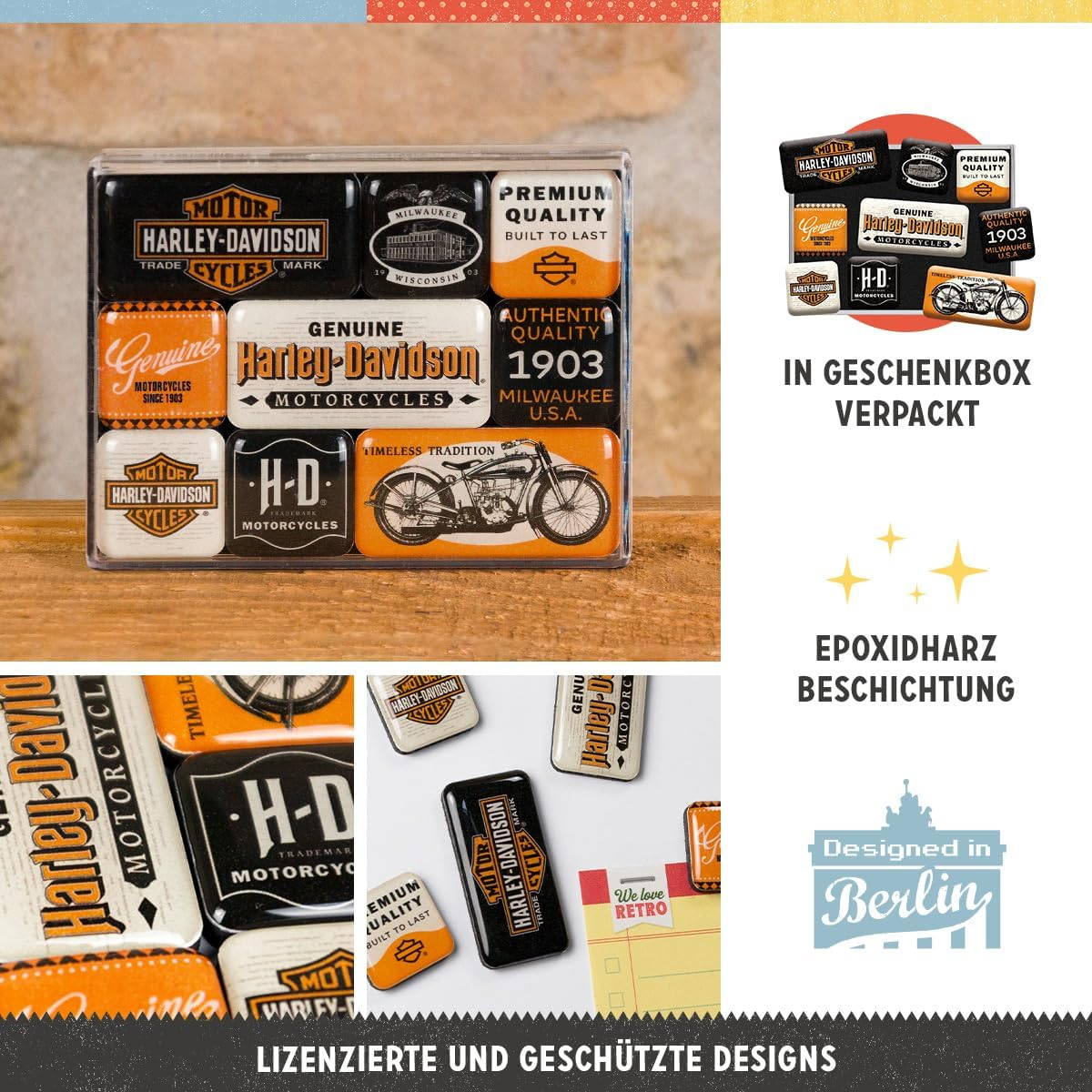 Set Magneti Harley-Davidson Genuine Motorcycles Milwaukee - Motociclete autentice din Milwakee [3]