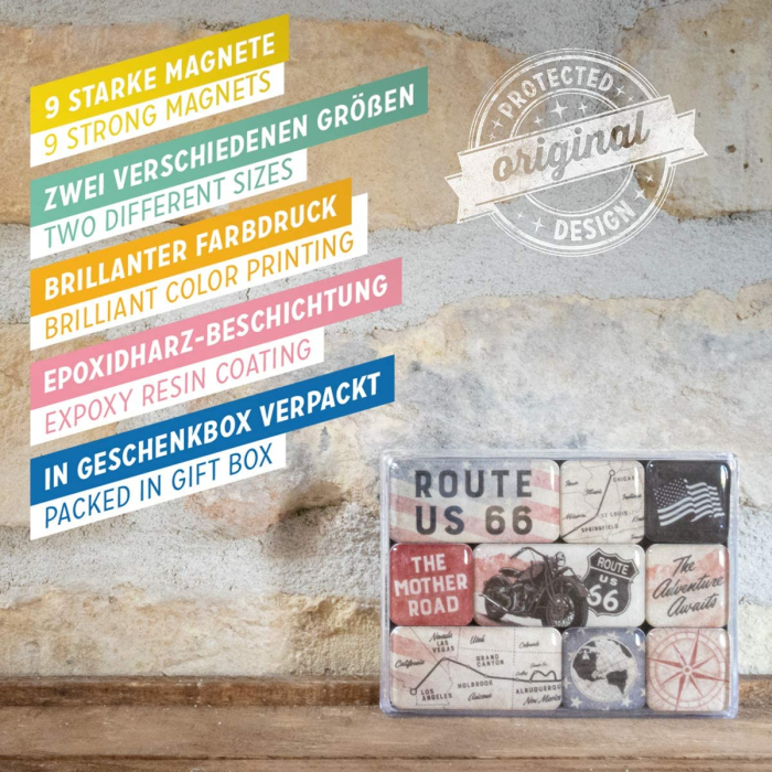 Set magneti Route 66 Bike Map - Harta si motocicleta [5]
