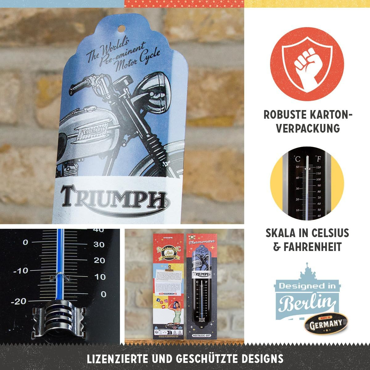 Termometru Triumph - Motorcycle - Albastru [3]