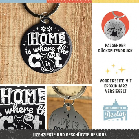 Breloc Home is where the cat is black - Acasa e unde ai pisica - Negru [6]