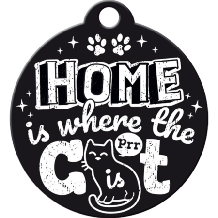 Breloc Home is where the cat is black - Acasa e unde ai pisica - Negru [1]