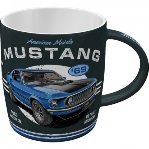 Cana ceramica 330 ml Ford Mustang 1969 Mach 1 Albastru [6]