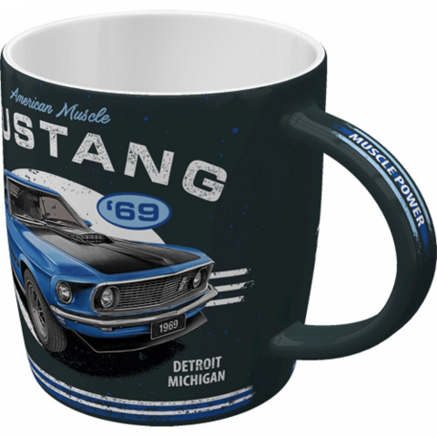 Cana ceramica 330 ml Ford Mustang 1969 Mach 1 Albastru [1]