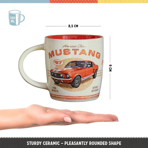 Cana ceramica 330 ml Ford Mustang GT 1967 Rosu [5]