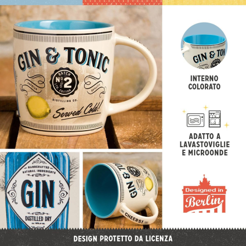 Cana ceramica 330 ml Gin & Tonic Served Cold - Gin Tonic - Servit rece [5]