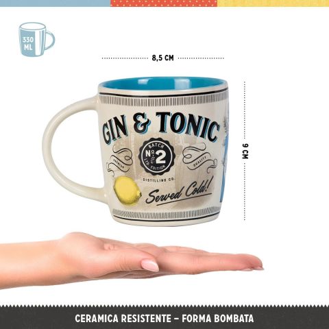 Cana ceramica 330 ml Gin & Tonic Served Cold - Gin Tonic - Servit rece [4]