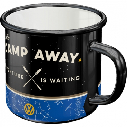 Cana metalica emailata VW Bulli Let's Camp Away Night - Hai la camping - Noaptea [1]