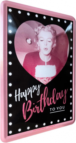 Carte postala metalica 10x14 Marilyn Monroe Happy Birthday - La multi Ani [1]