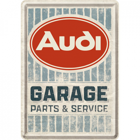 PLACI - Carte postala metalica Audi - Garage - Garaj
