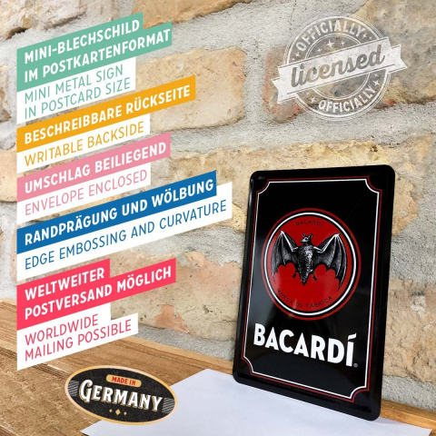 Carte postala metalica Bacardi [2]