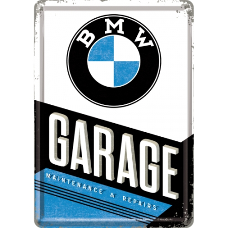 PLACI - Carte postala metalica BMW Garage - Garaj