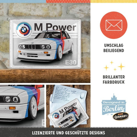 Carte postala metalica BMW Motorsport M Power E30 [1]