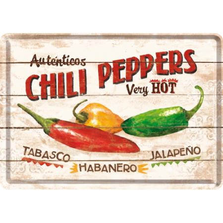 PLACI - Carte postala metalica Chili Peppers