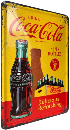 Carte postala metalica Coca-Cola - In Bottles Yellow - Imbuteliate la sticla - Galben [1]