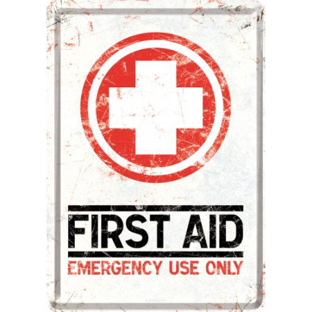 PLACI - Carte postala metalica First Aid Kit-Trusa Prim Ajutor