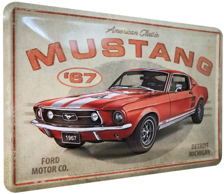 Carte postala metalica Ford Mustang - GT 1967 Red - Rosu [1]