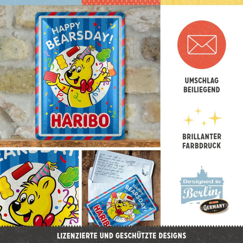 Carte postala metalica HARIBO Happy Bearsday - La multi ani Ursule [3]