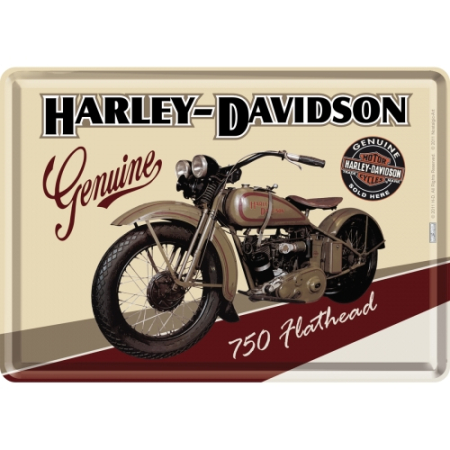 PLACI - Carte postala metalica Harley-Davidson Flathead
