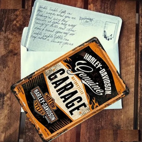 Carte postala metalica Harley-Davidson Garage - Garaj [1]