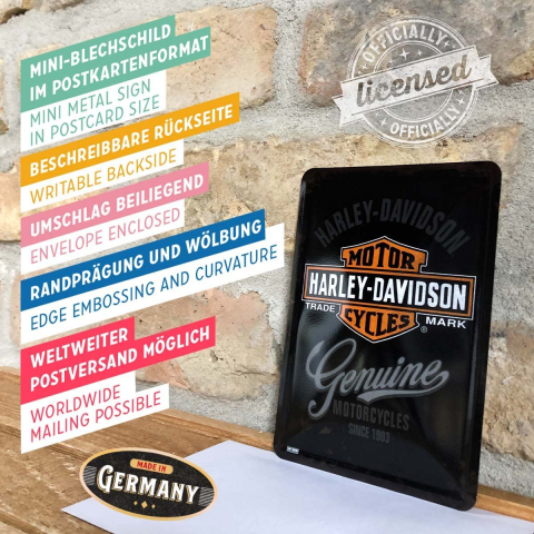Carte postala metalica Harley-Davidson Genuine - Autentic [2]