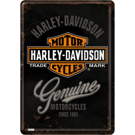 PLACI - Carte postala metalica Harley-Davidson Genuine - Autentic