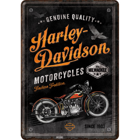 PLACI - Carte postala metalica "Harley-Davidson - Timeless Tradition"