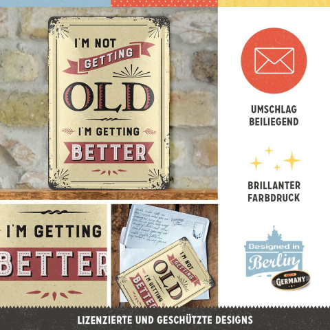 Carte Postala metalica Not Getting Old - Nu imbatranesc [2]