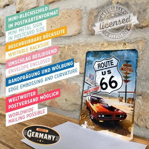 Carte postala metalica Route 66  Gas Up - Soseaua 66 Fa-I plinul [3]