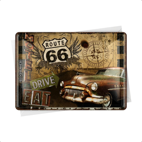 Carte postala metalica Route 66 - Motel - Soseaua 66: Motel [1]