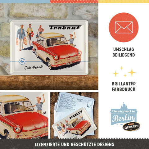 Carte postala metalica Trabant - Drum bun [3]