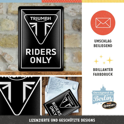 Carte postala metalica Triumph Riders Only - Doar Soferi de Triumph [3]
