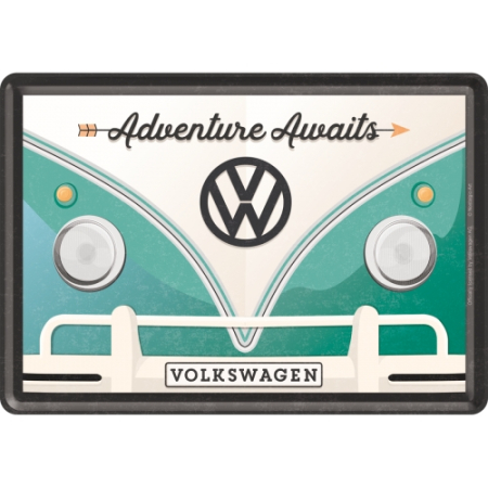 PLACI - Carte postala metalica Volkswagen Adventure Awaits - Aventura asteapta
