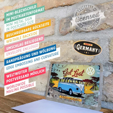 Carte postala metalica Volkswagen - Let's Get lost! - Hai sa ratacim! [3]