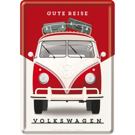 PLACI - Carte postala metalica Volkswagen - Gute Reise - Forma Buna