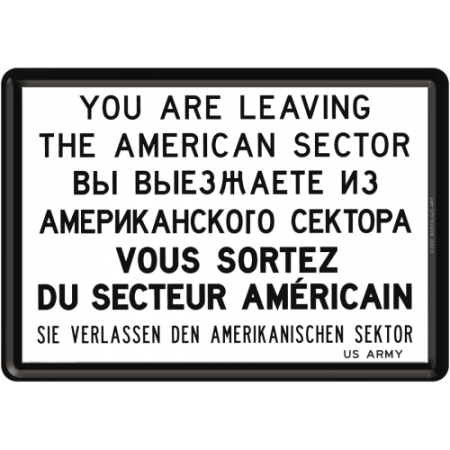 PLACI - Carte Postala metalica You are Leaving - Parasiti sectorul American