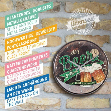 Ceas de perete "Beer O' Clock Glasses" [3]